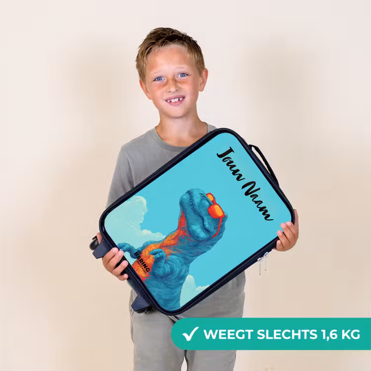 Kinderkoffers met naam - Dino - Zonnebril - Blauw — 3