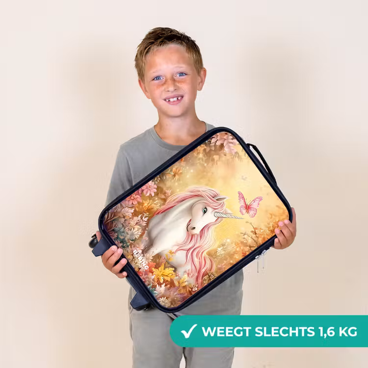 Kinderkoffers met naam - Eenhoorn - Vlinder - Roze - Manen — 3