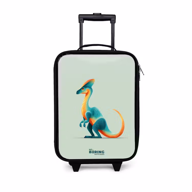 Kinderkoffers met naam - Elegante dino met kam — 1