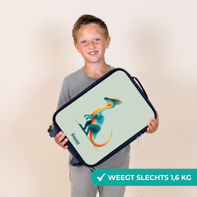 Kinderkoffers met naam - Elegante dino met kam — 3