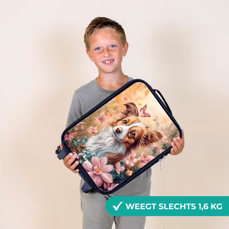 Kinderkoffer - Hond in bloemenveld met vlinders — 3