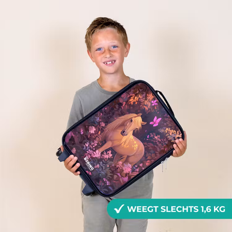 Kinderkoffers met naam - Paard - Bloemen - Paars - Vlinder — 3