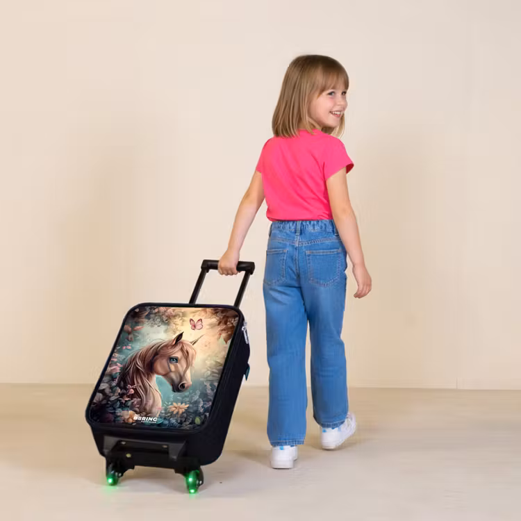 Kinderkoffer - Paard met vlinders in bloementuin — 2