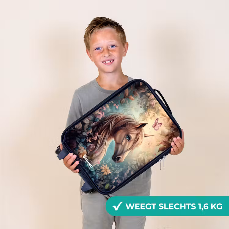 Kinderkoffer - Paard met vlinders in bloementuin — 3