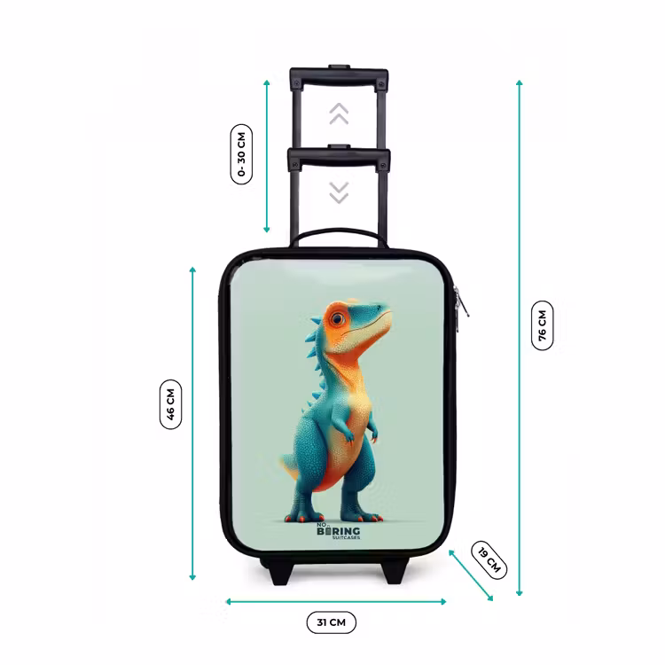 Kinderkoffers met naam - Stoere dino met grote ogen — 7