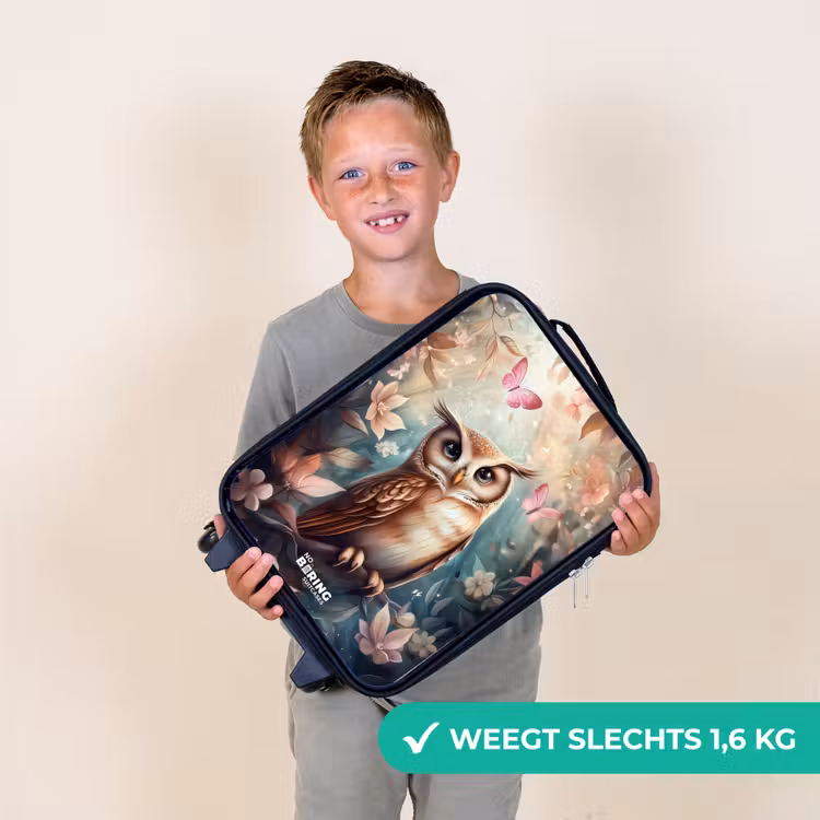 Kinderkoffer - Uil met vlinders in mystiek bos — 3