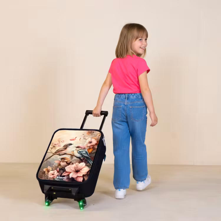 Kinderkoffer - Vogels met roze bloemen — 2
