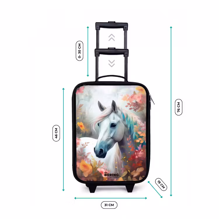 Kinderkoffer - Wit paard omringd door bloemen — 7