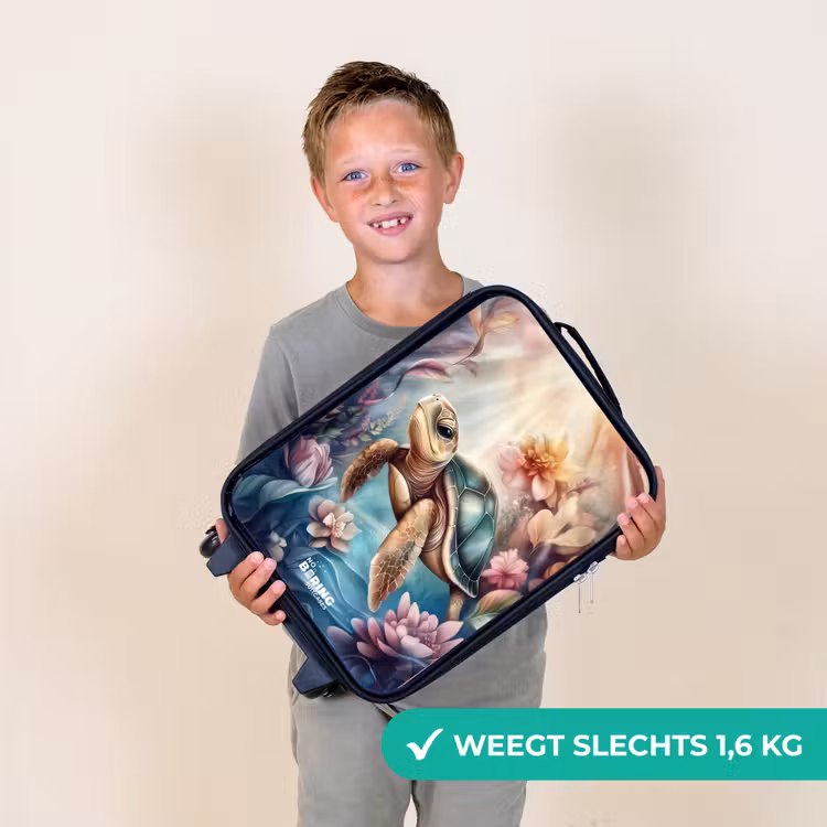 Kinderkoffer - Zeeschildpad tussen bloemen onder water — 3
