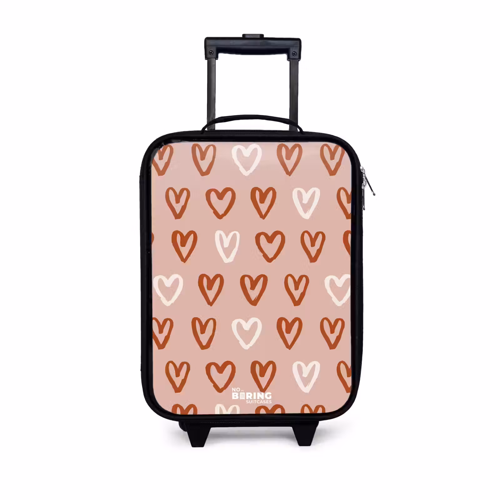 Kinderkoffers met naam - Hartjes patroon in roze en wit — 1