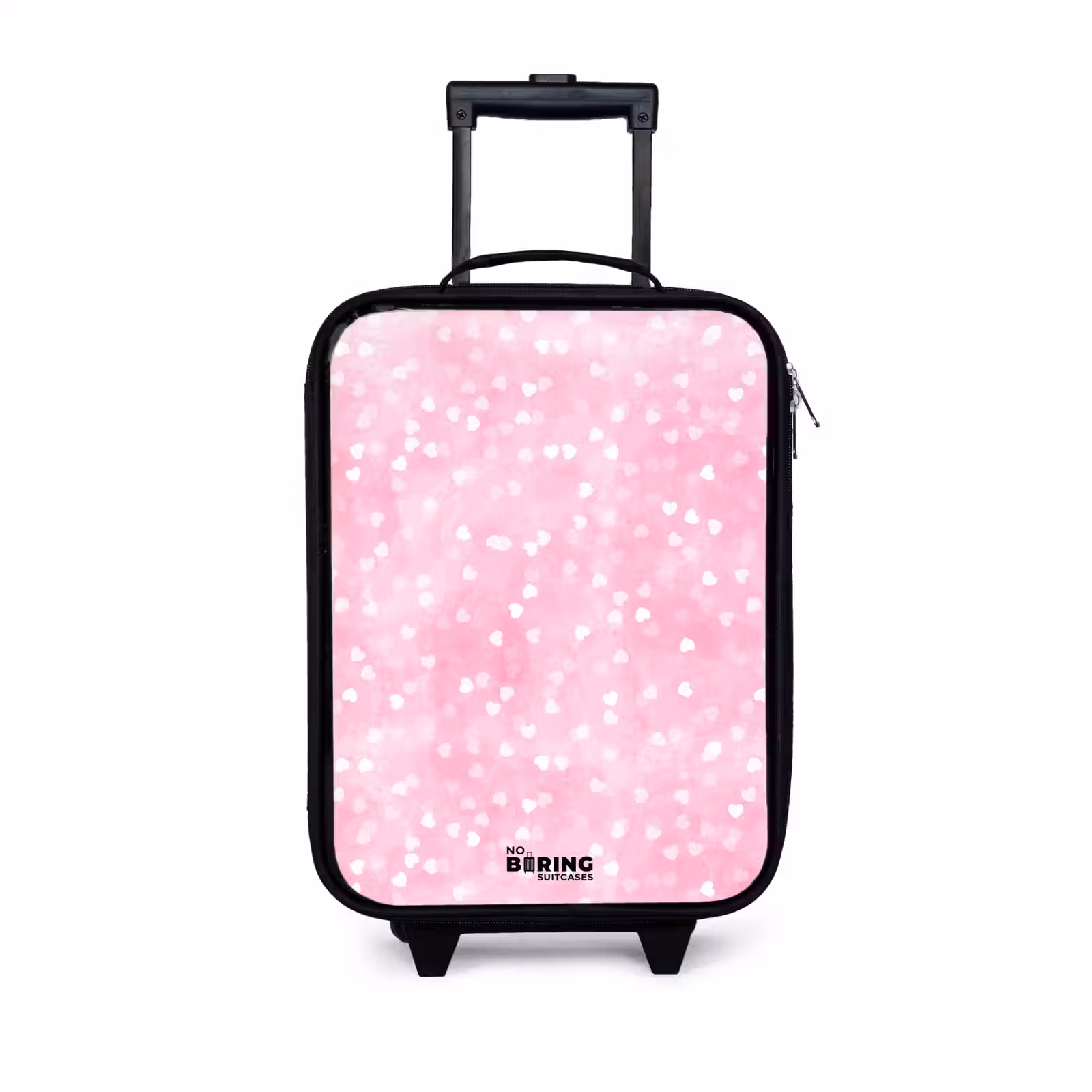 Kinderkoffers met naam - Roze glitter hartjes — 1