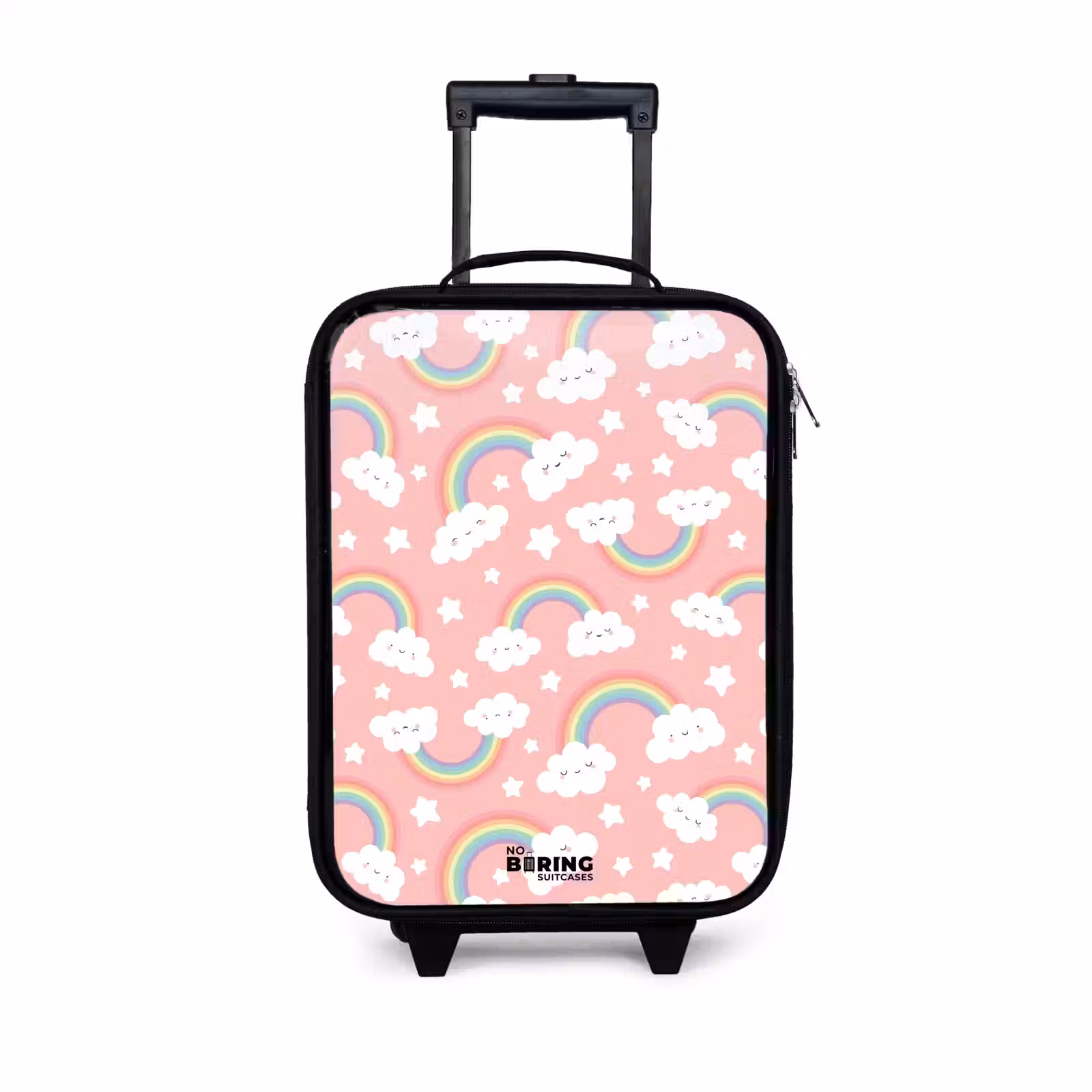 Kinderkoffers met naam - Roze met regenboog patroon — 1