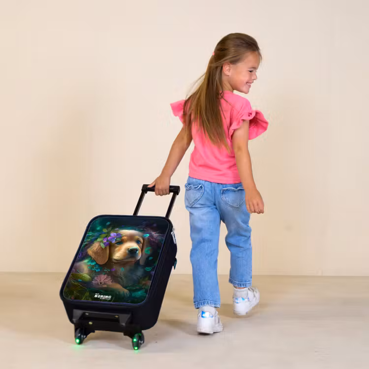 Kinderkoffer - Bruine hond tussen de bloemen — 2