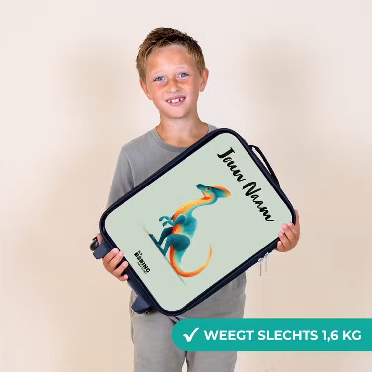Kinderkoffers met naam - Dino - Blauw - Dier — 3