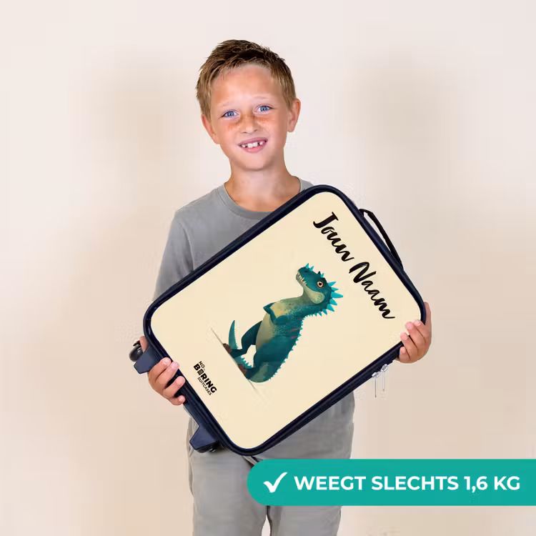 Kinderkoffers met naam - Dino - Dier - Blauw - Groen — 3