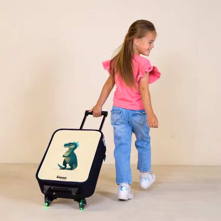 Kinderkoffer - Dino - Dier - Blauw - Groen — 2