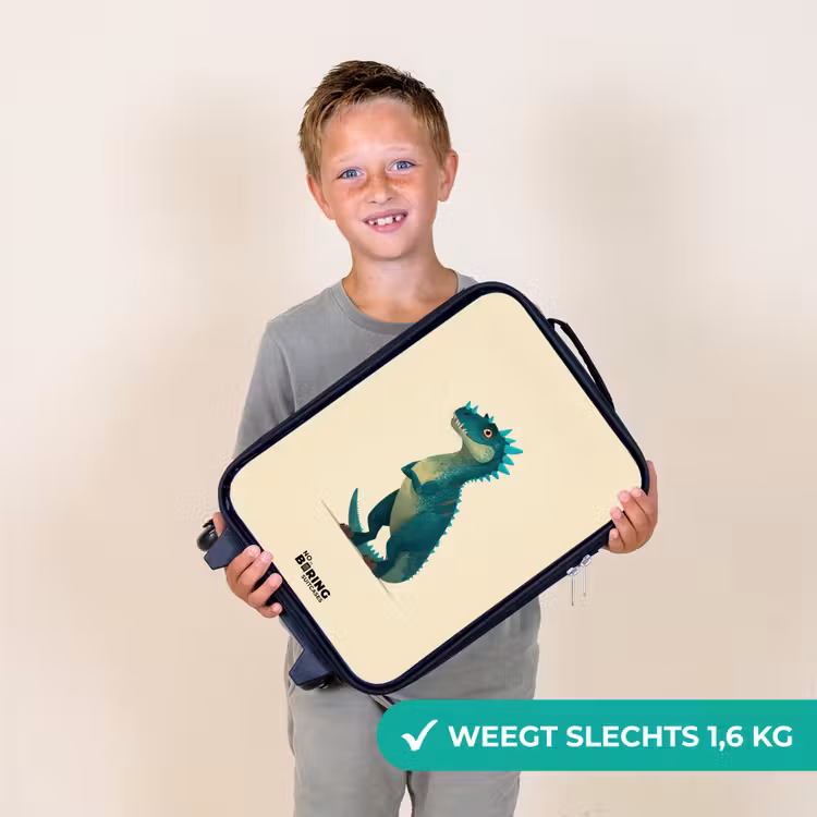 Kinderkoffer - Dino - Dier - Blauw - Groen — 3