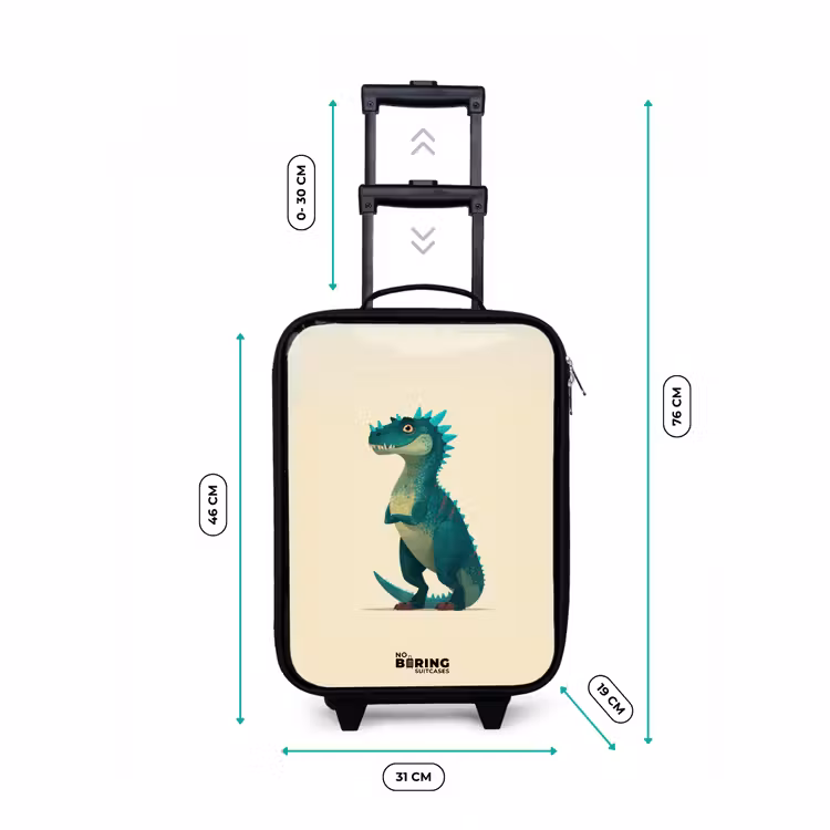 Kinderkoffer - Dino - Dier - Blauw - Groen — 7