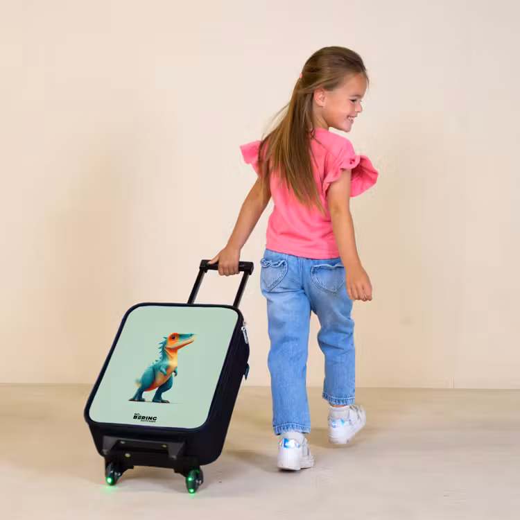 Kinderkoffer - Dino - Dier - Groen - Oranje — 2