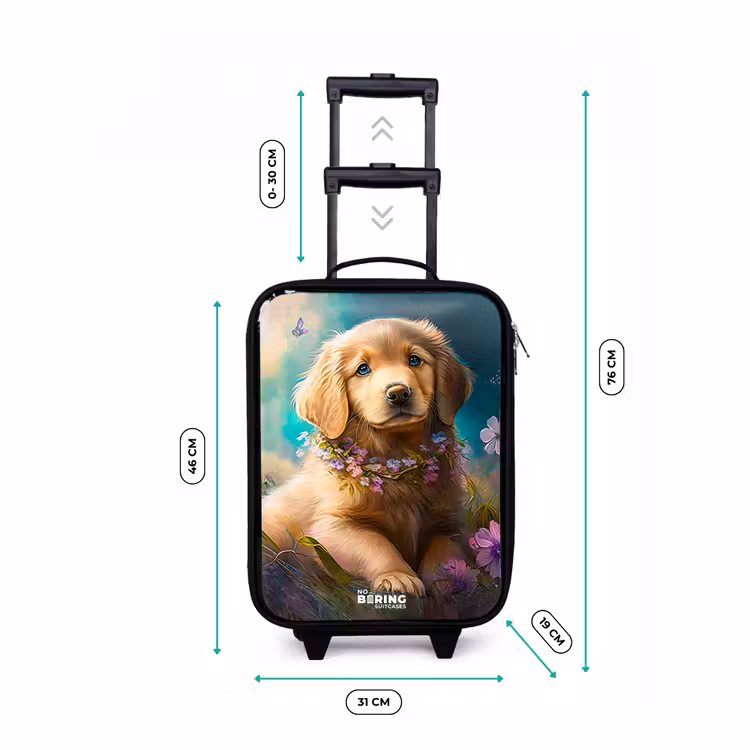 Kinderkoffer - Goudkleurige puppy in het gras — 6
