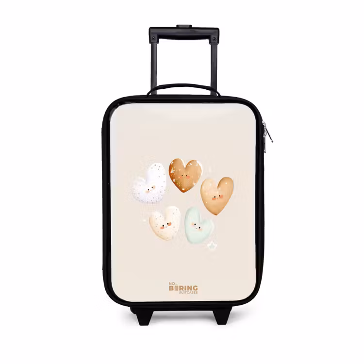Kinderkoffer - Hartjes in zachte beige tinten — 1