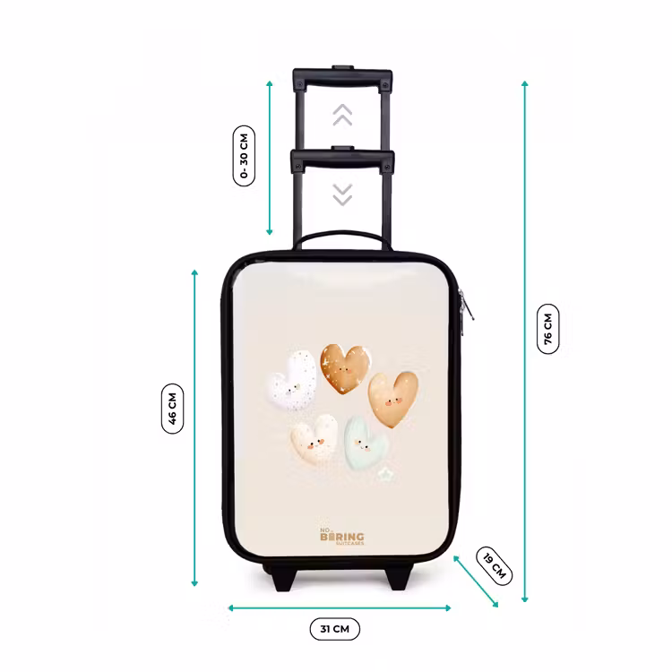 Kinderkoffer - Hartjes in zachte beige tinten — 7