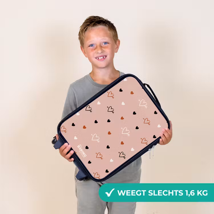 Kinderkoffers met naam - Hartjes met pijlen in zwart, wit en roze — 3