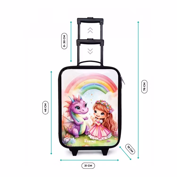 Kinderkoffer - Meisje met paarse draak onder regenboog — 7
