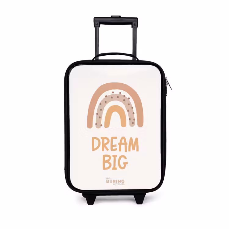 Kinderkoffers met naam - Regenboog met de quote 'Dream Big' — 1