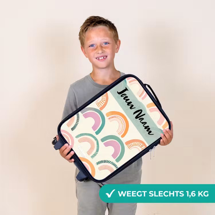 Kinderkoffers met naam - Regenboog - Pastel - Patroon — 3