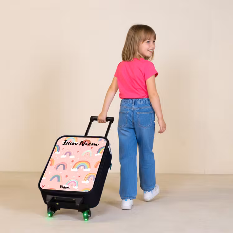 Kinderkoffers met naam - Regenboog - Patroon - Pastel — 2