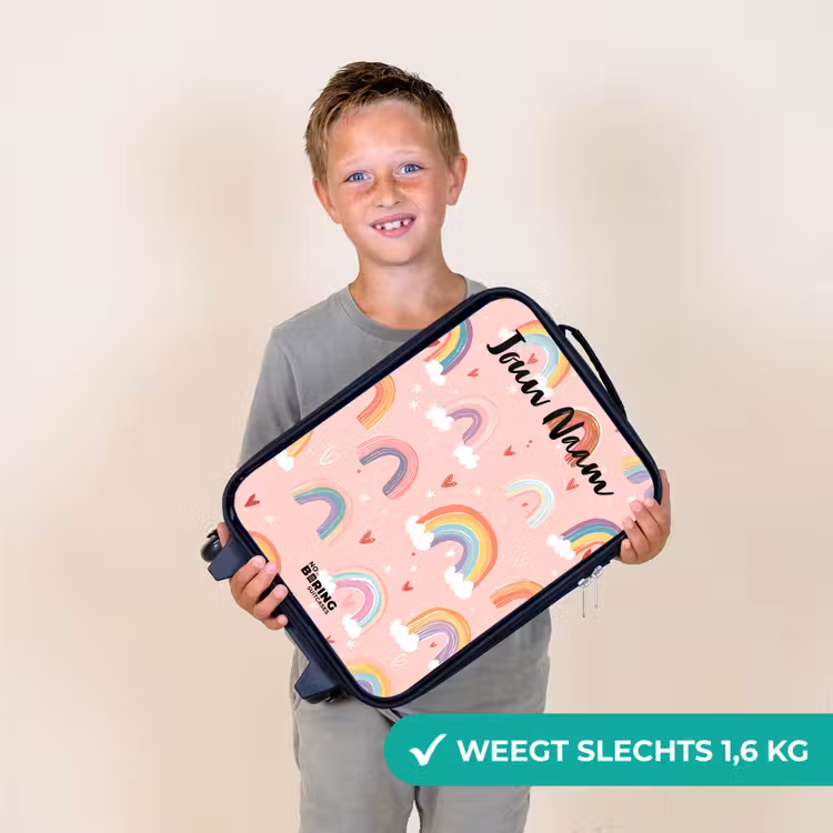 Kinderkoffers met naam - Regenboog - Patroon - Pastel — 3