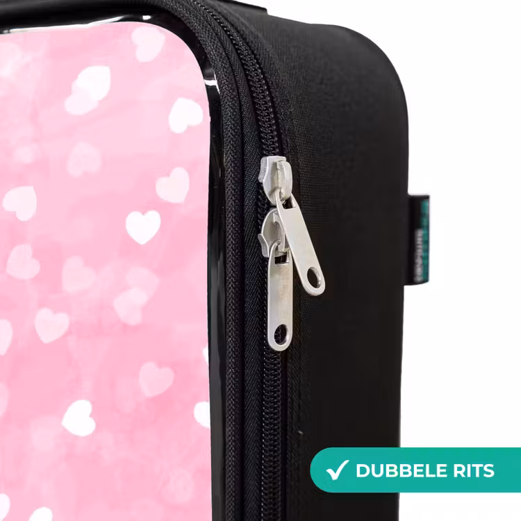Kinderkoffers met naam - Roze glitter hartjes — 6