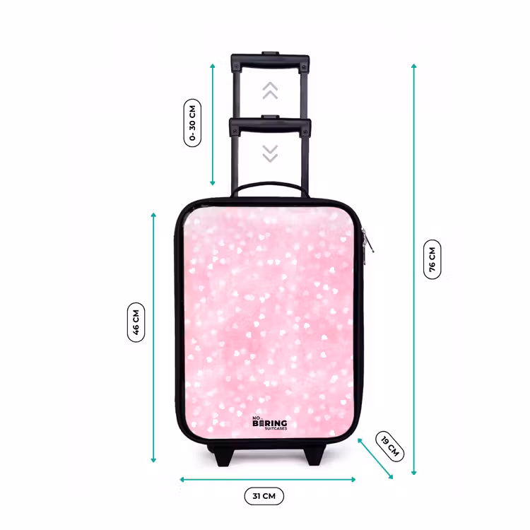 Kinderkoffers met naam - Roze glitter hartjes — 7