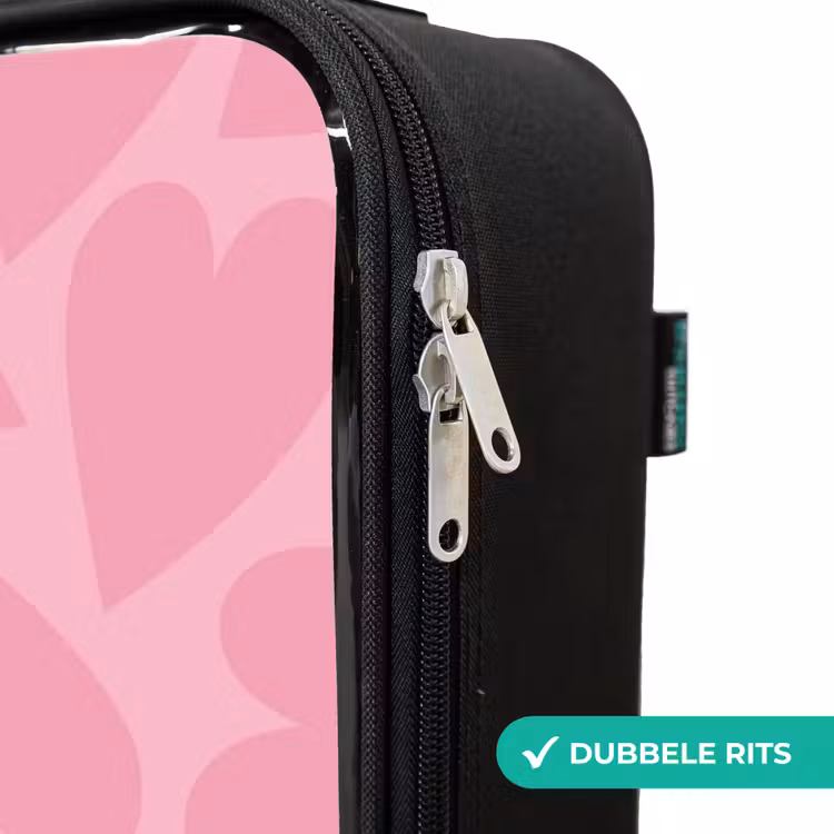 Kinderkoffers met naam - Roze hartjes patroon — 6