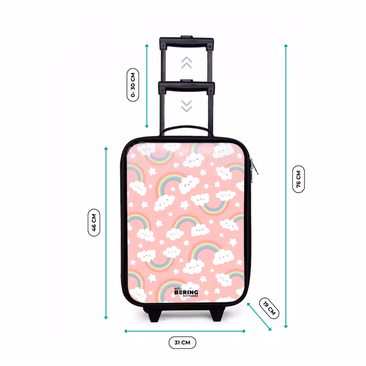 Kinderkoffers met naam - Roze met regenboog patroon — 7