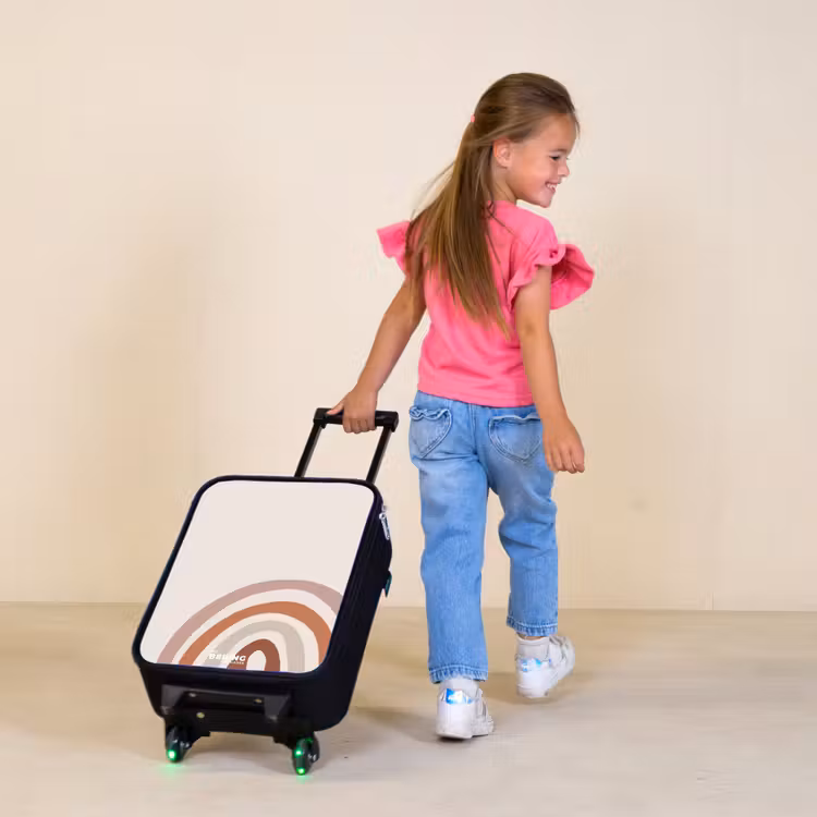 Kinderkoffer - Ruwe regenboog naturel — 2