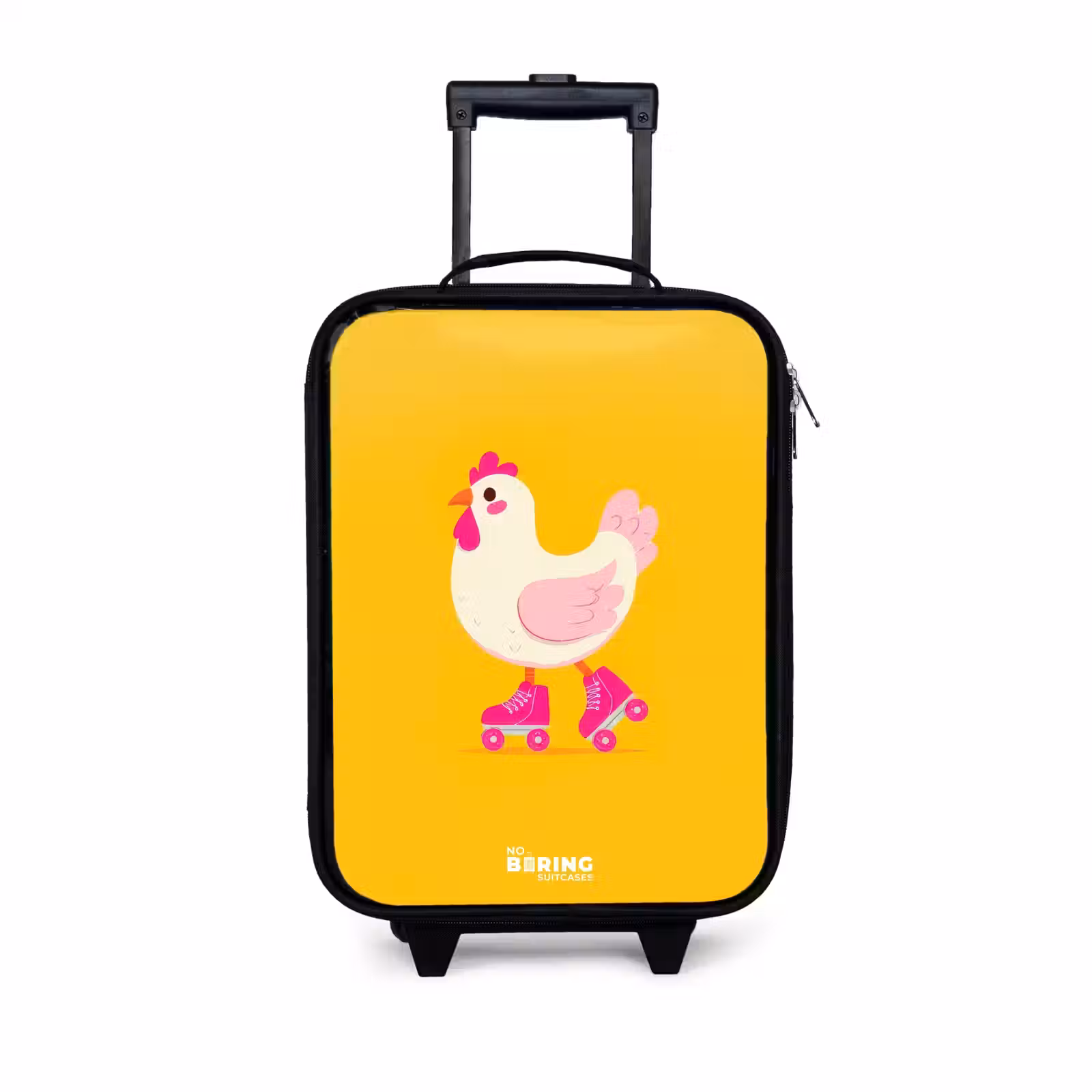 Kinderkoffers met naam - Kip - Rolschaatsen - Geel — 1