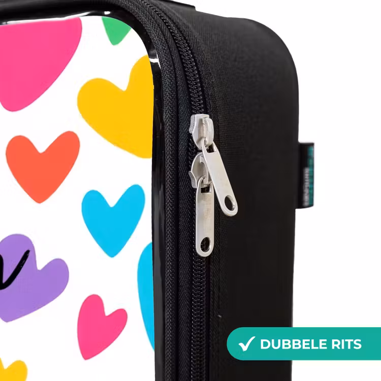 Kinderkoffers met naam - Gekleurde hartjes — 6