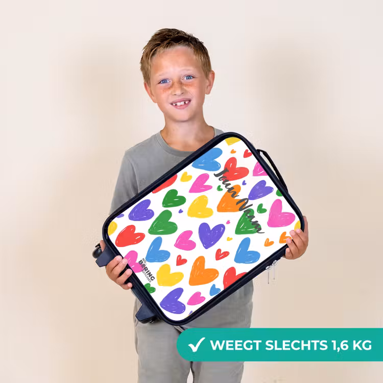 Kinderkoffers met naam - Gekleurde hartjes — 3