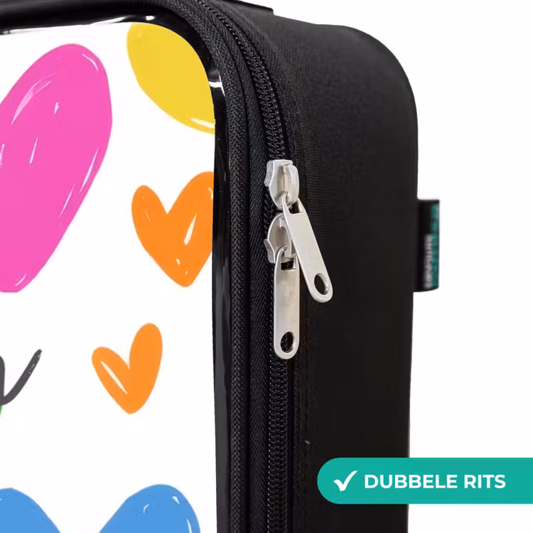 Kinderkoffers met naam - Gekleurde hartjes — 6