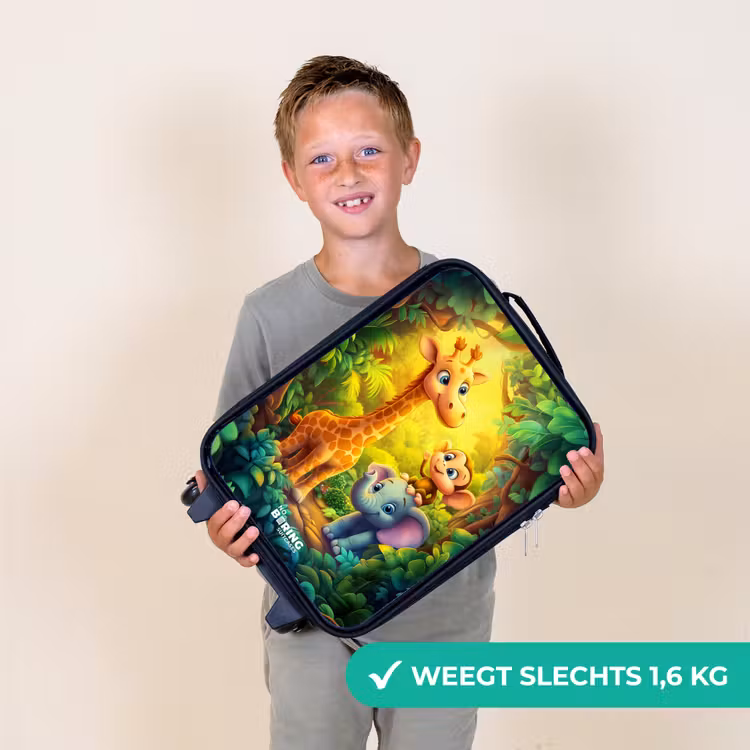 Kinderkoffer - Giraf, olifant en aapje in het bos — 3