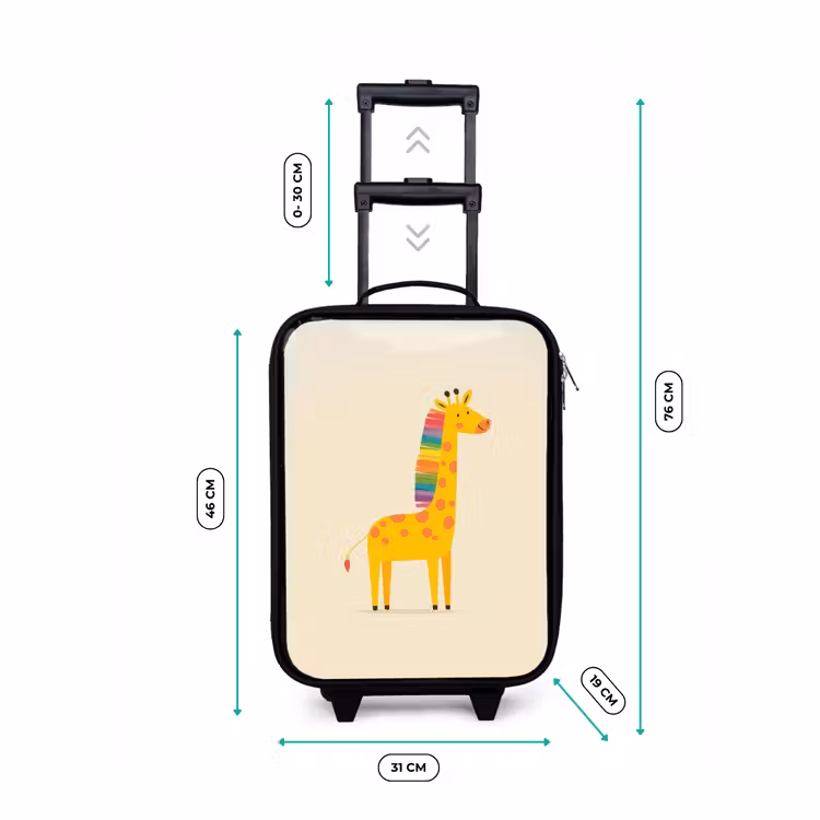 Kinderkoffer - Giraffe - Regenboogmanen - Beige — 7