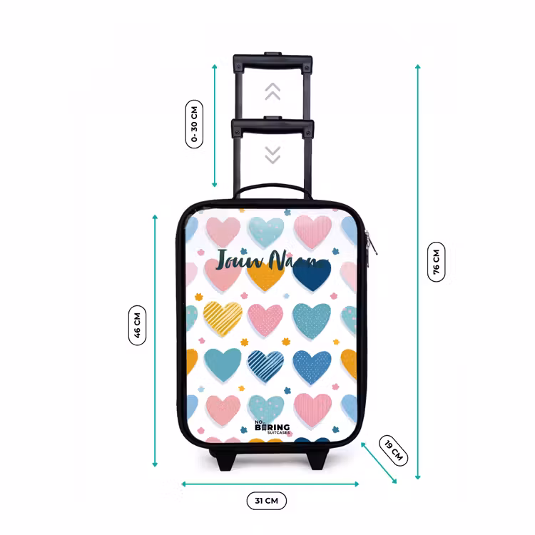 Kinderkoffers met naam - Hartenpatroon — 7