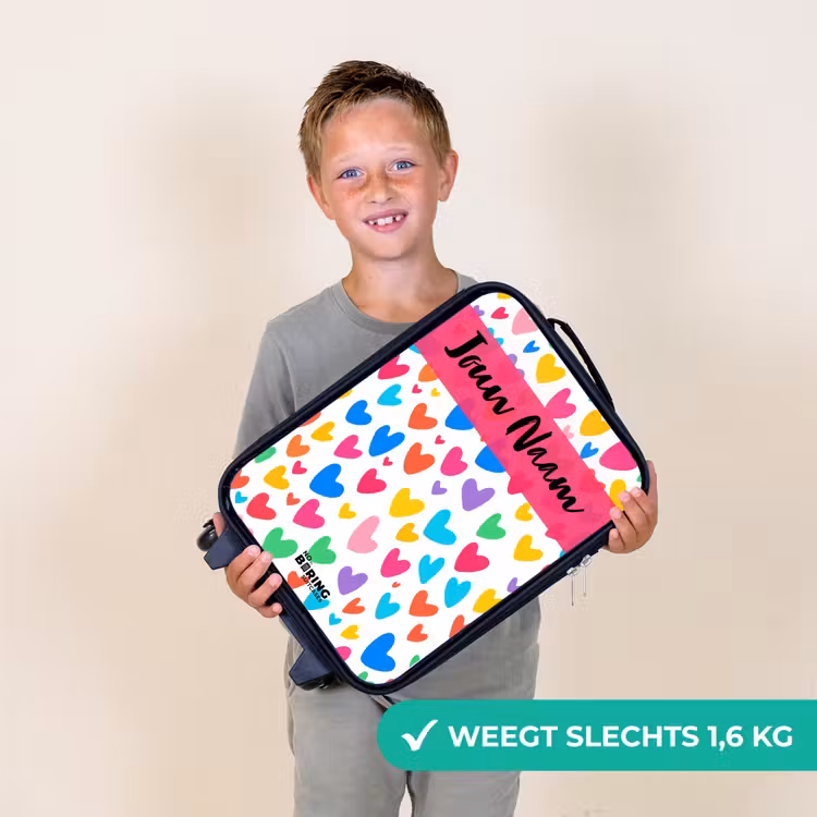 Kinderkoffers met naam - Hartjes - Kleurrijk - Patroon — 3
