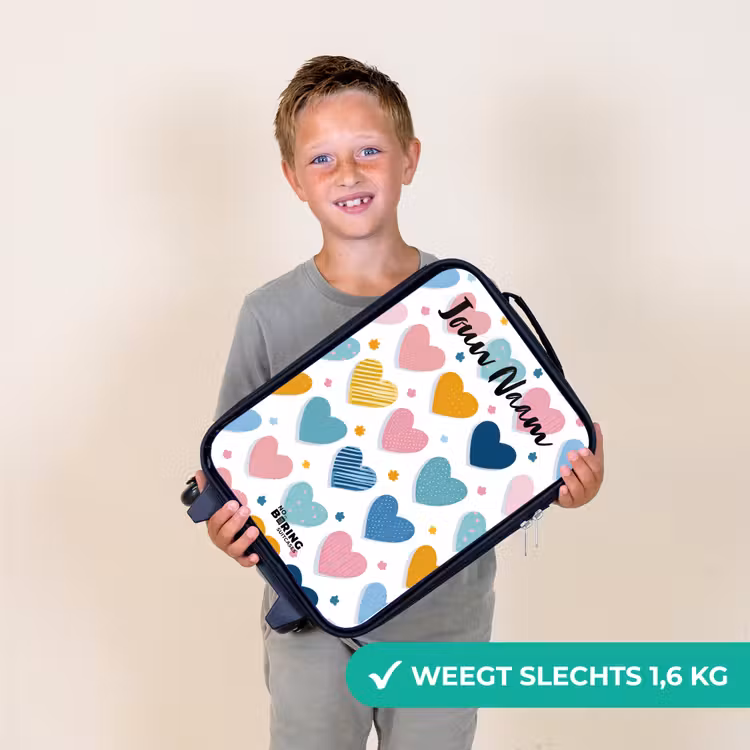 Kinderkoffers met naam - Hartjes - Pastel - Patroon — 3