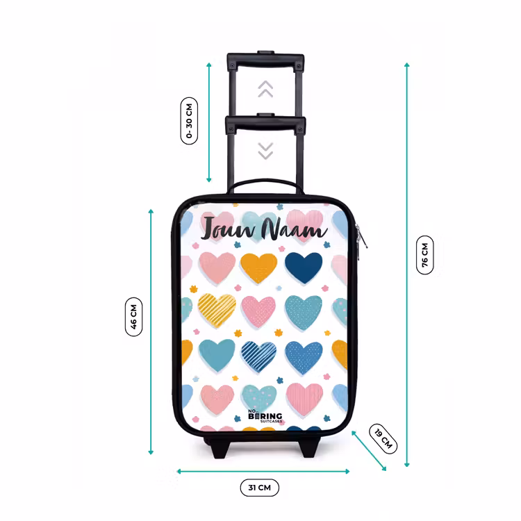 Kinderkoffers met naam - Hartjes - Pastel - Patroon — 7