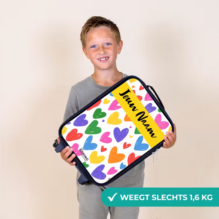 Kinderkoffers met naam - Hartjes - Patroon - Kleurrijk — 3