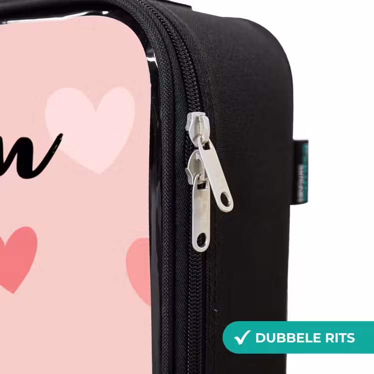 Kinderkoffers met naam - Hartjes - Patroon - Roze — 6