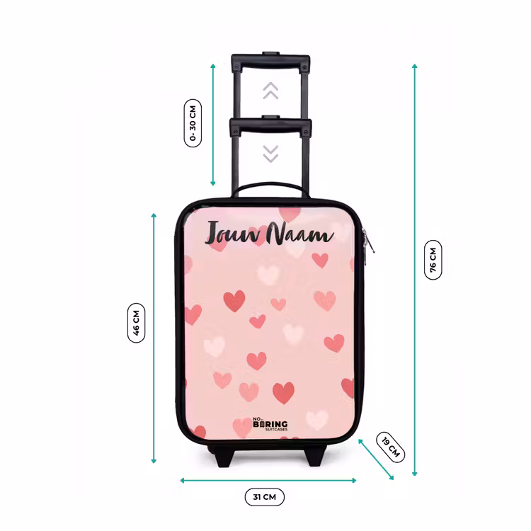 Kinderkoffers met naam - Hartjes - Patroon - Roze — 7